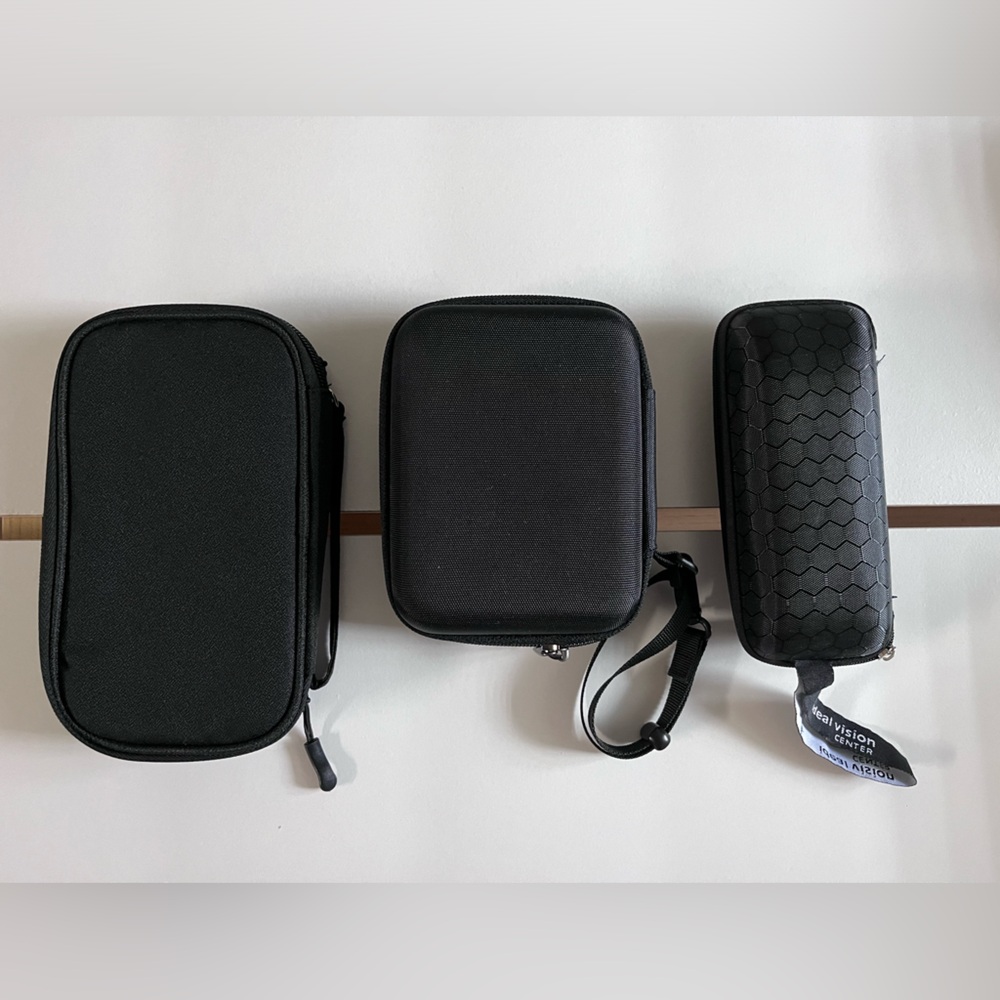 Organizers for electronics and eye glasses
